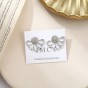 Fashion Geometric Plating Alloy Artificial Gemstones Stud Earrings
