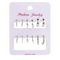 1 set vintage style circle square heart shape plating silver hoop earrings
