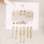 1 set vintage style circle square heart plating alloy hoop earrings