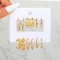 1 set vintage style circle square heart shape plating earrings