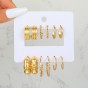 1 set style circle square heart shape plating alloy hoop earrings