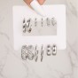 Silver 1 set vintage style circle square heart shape plating alloy hoop earrings