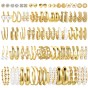 1 Set Casual Simple Style Heart Shape Plating Alloy Artificial Pearls Artificial Diamond Earrings Golden