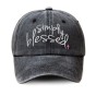 Simply Blessed Wide Sunshade Washed Baseball Cap