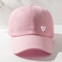 Pink sweet heart shape printing curved eaves baseball cap